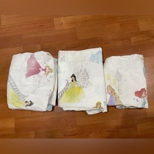 Pottery Barn Kids Disney Princess Castles Toddler Sheet Set and Pillowcase